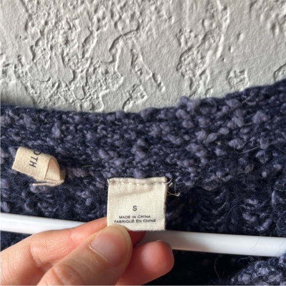 Anthropologie Moth blue cotton wool zip pullover sweater - Picture 4 of 8